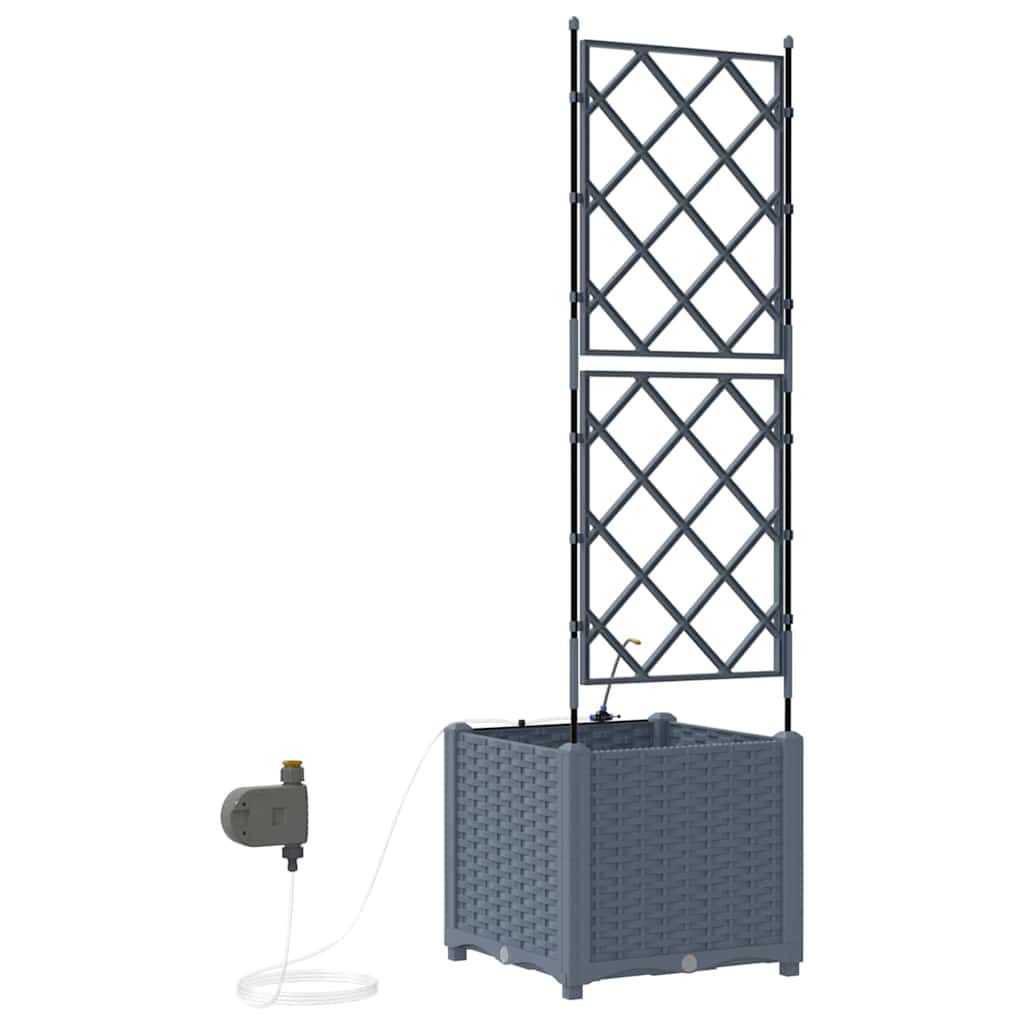 Hageblomsterpotte 2 pcs Lys Grå 40 x 40 x 142 cm Plast