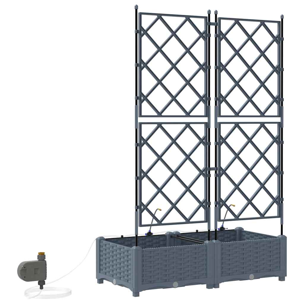 Hageblomsterpotte 2 stk. Lysegrå 80 x 40 x 126 cm PP