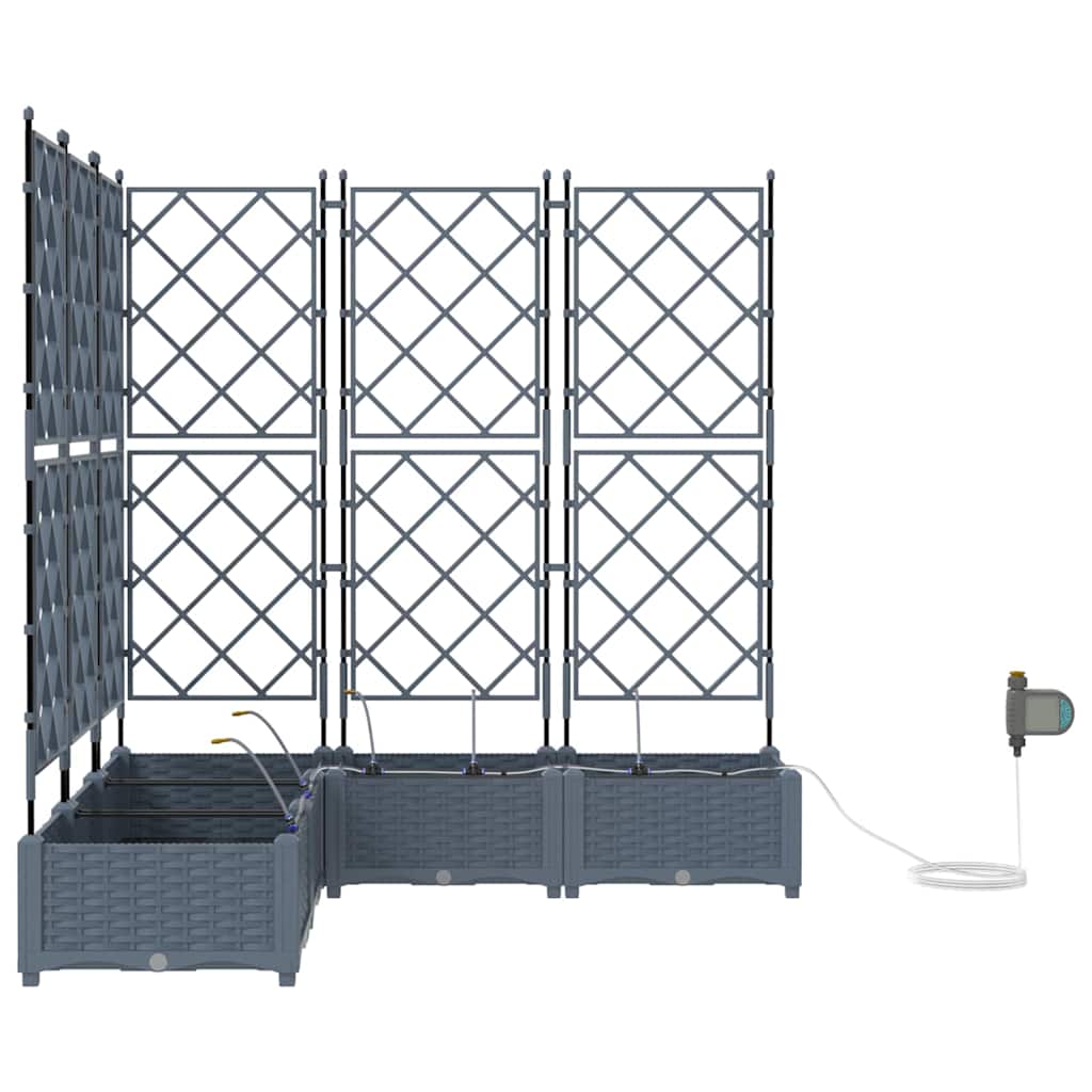 Hageblomsterpotte 5 pcs Lys Grå 120 x 120 x 126 cm Plast