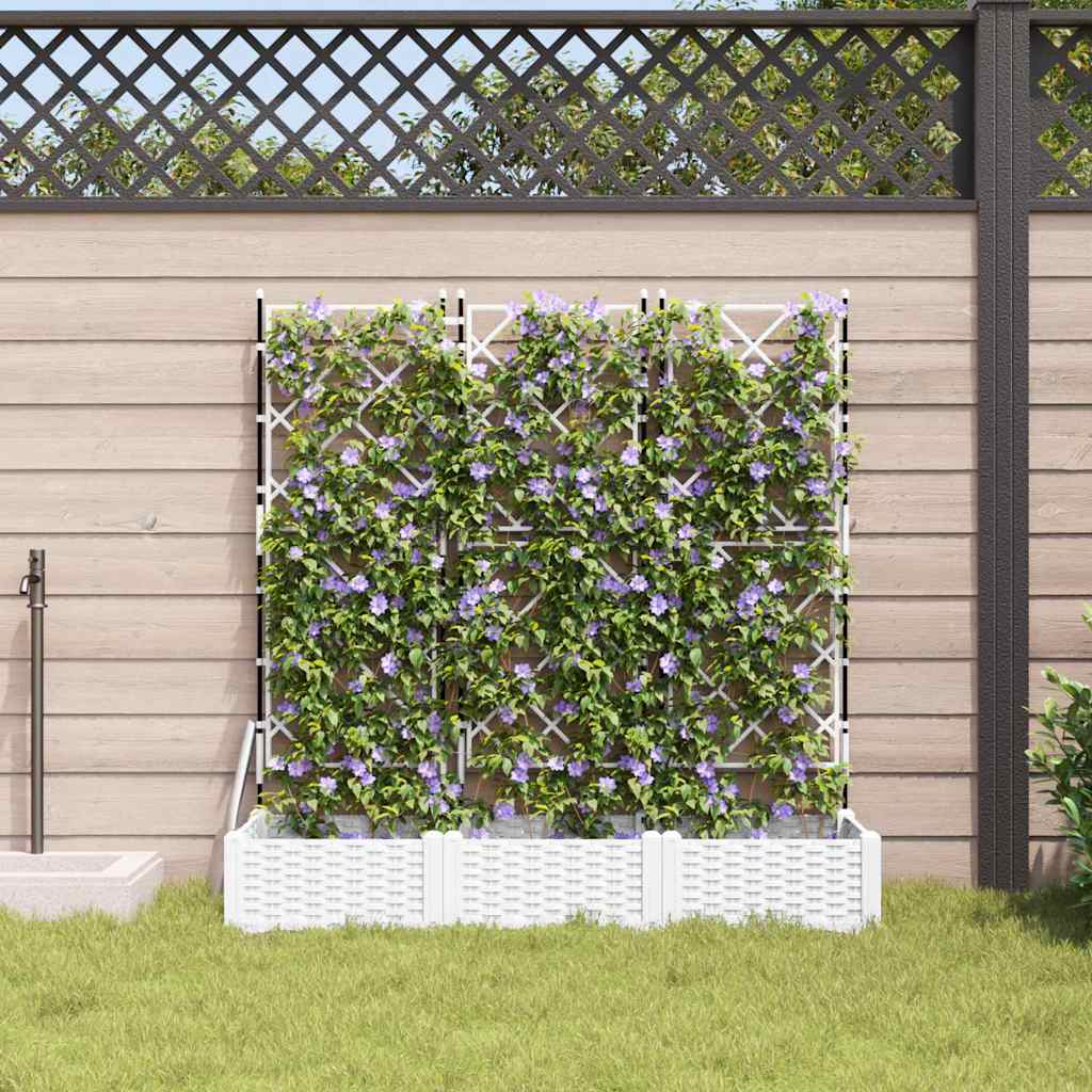 Hageblomsterpotte 3 stk. Hvit 120 x 40 x 125,5 cm PP
