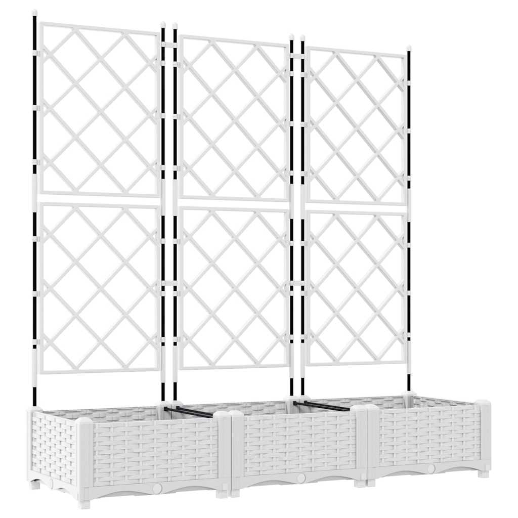 Hageblomsterpotte 3 stk. Hvit 120 x 40 x 125,5 cm PP