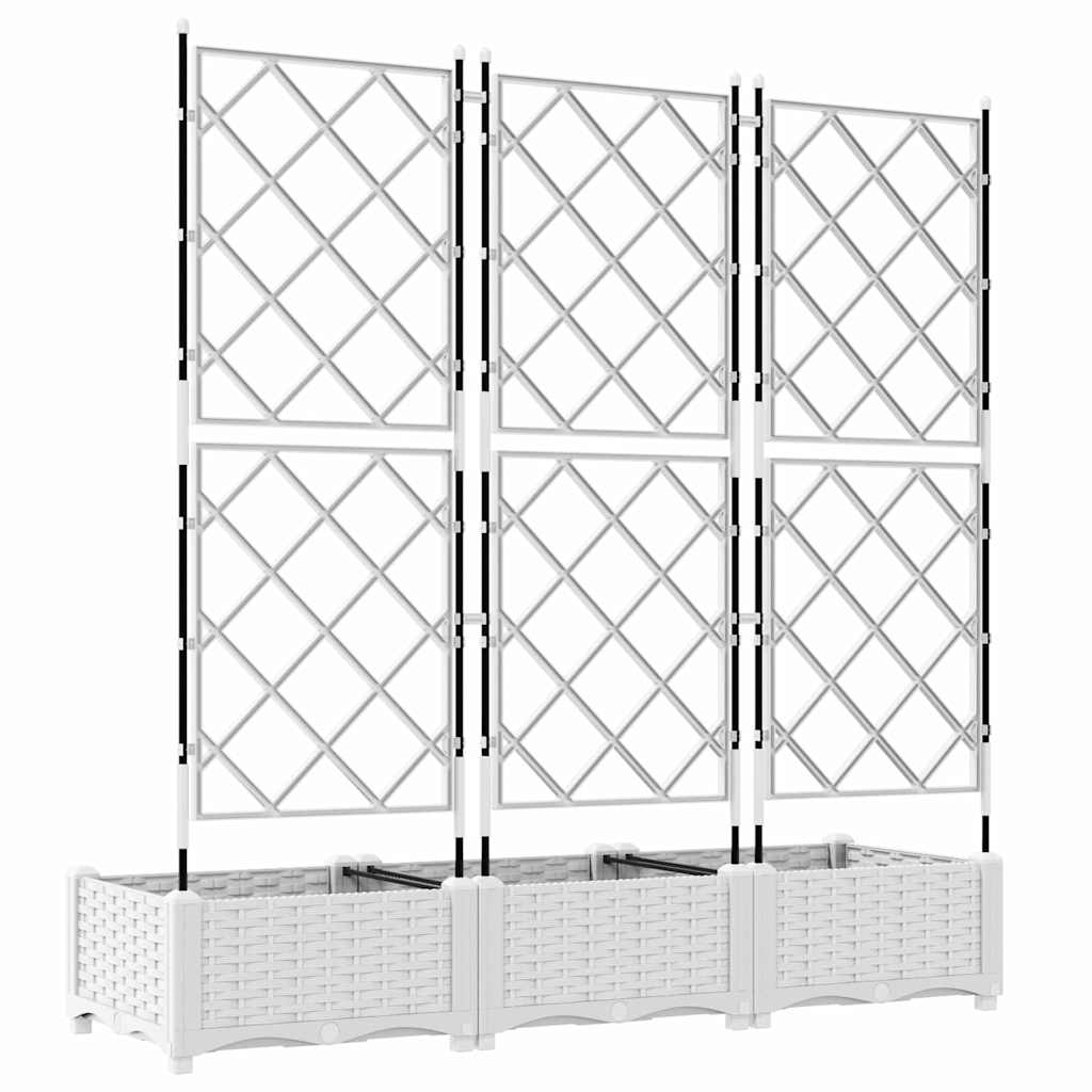 Hageblomsterpotte 3 stk. Hvit 120 x 40 x 125,5 cm PP