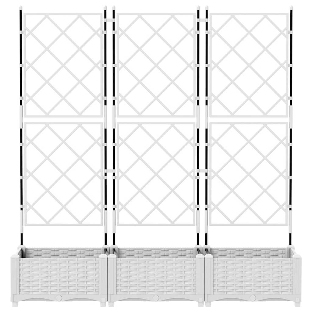 Hageblomsterpotte 3 stk. Hvit 120 x 40 x 125,5 cm PP