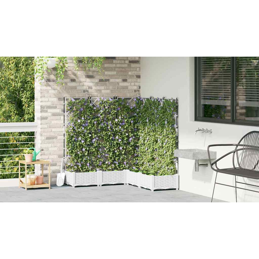 Hageblomsterpotte 5 stk. Hvit 120 x 120 x 125,5 cm PP