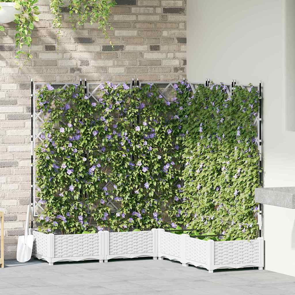 Hageblomsterpotte 5 stk. Hvit 120 x 120 x 125,5 cm PP