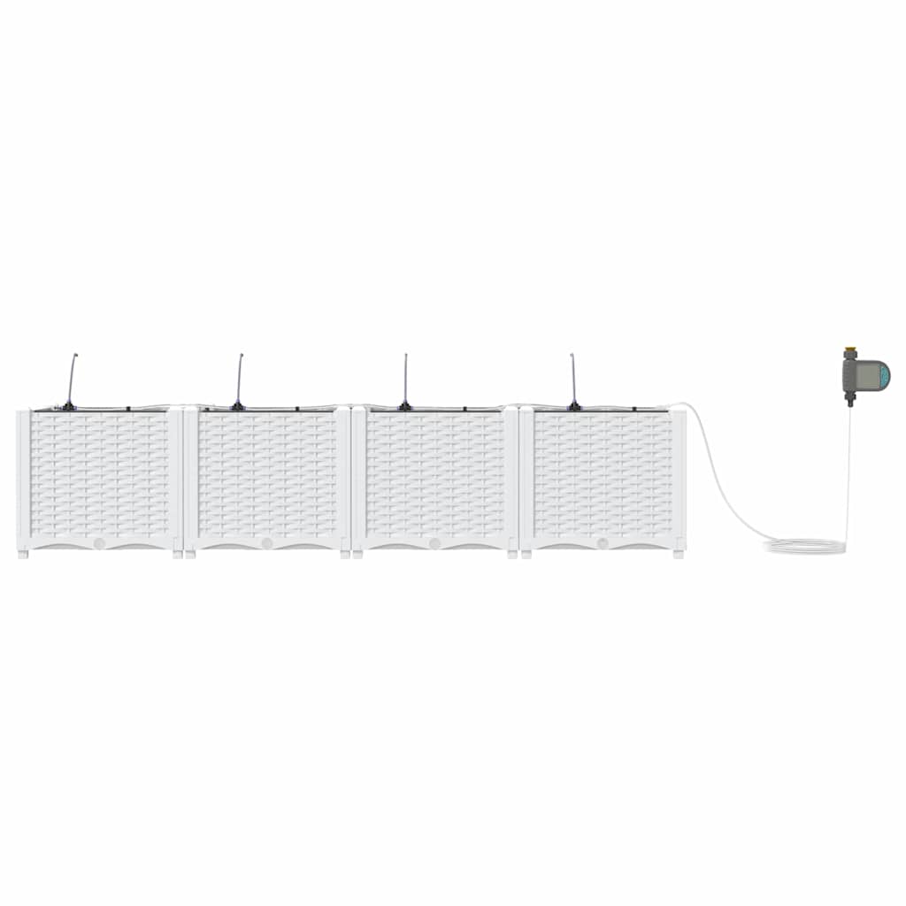 Hageblomsterpotte 4 stk. Hvit 160 x 40 x 37,5 cm PP