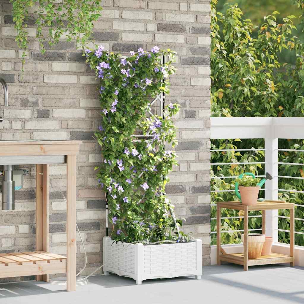 Hageblomsterpotte Hvit 40 x 40 x 126 cm PP