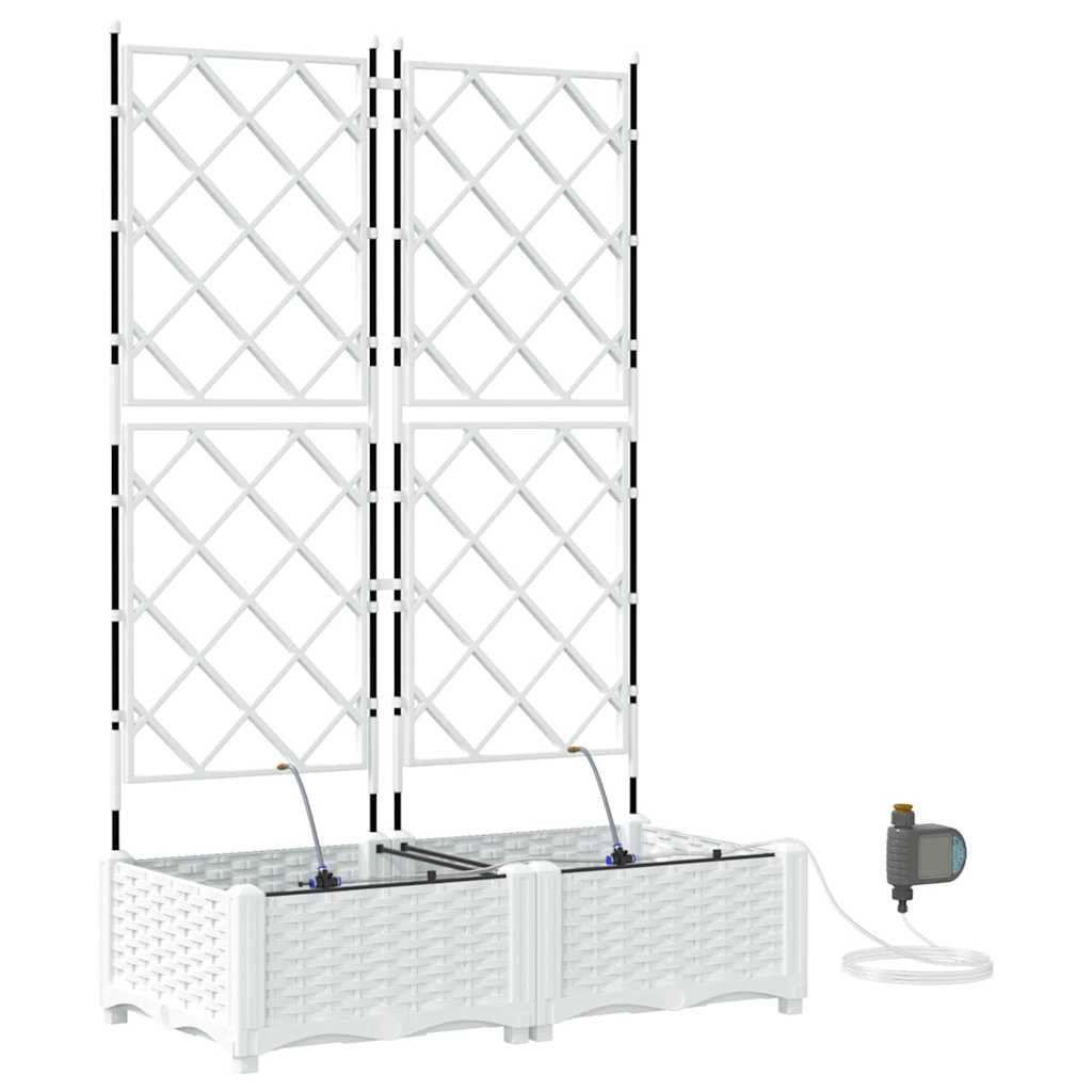 Hageblomsterpotte 2 pcs Hvit 80 x 40 x 126 cm Plast