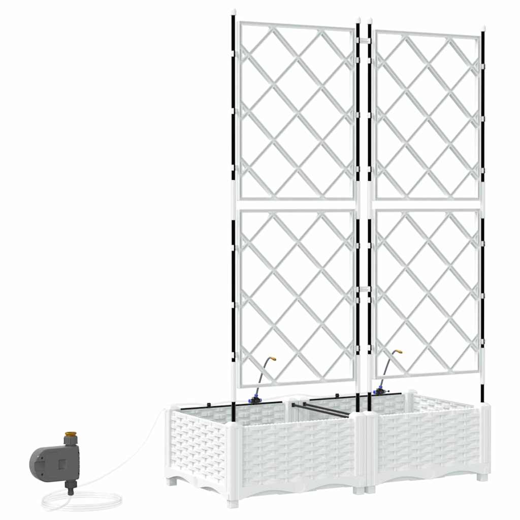 Hageblomsterpotte 2 pcs Hvit 80 x 40 x 126 cm Plast