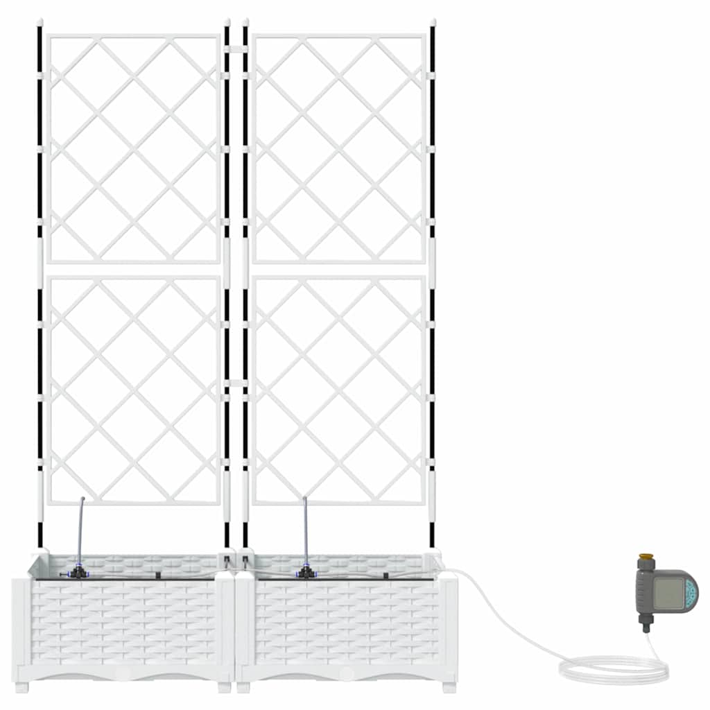Hageblomsterpotte 2 pcs Hvit 80 x 40 x 126 cm Plast