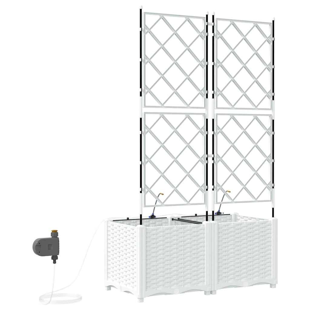 Hageblomsterpotte 2 stk. Hvit 80 x 40 x 142 cm PP