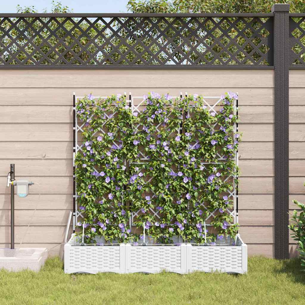 Hageblomsterpotte 3 stk. Hvit 120 x 40 x 126 cm PP