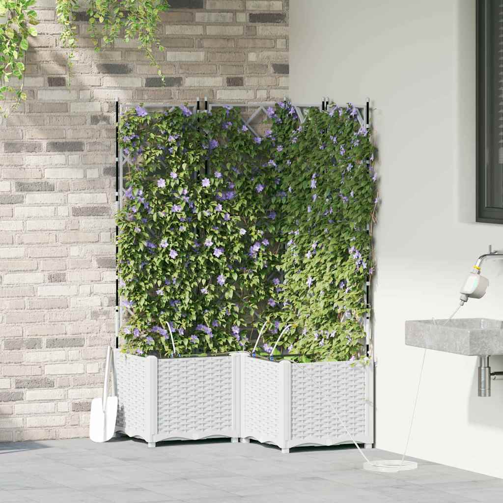 Hageblomsterpotte 3 stk. Hvit 80 x 80 x 142 cm PP