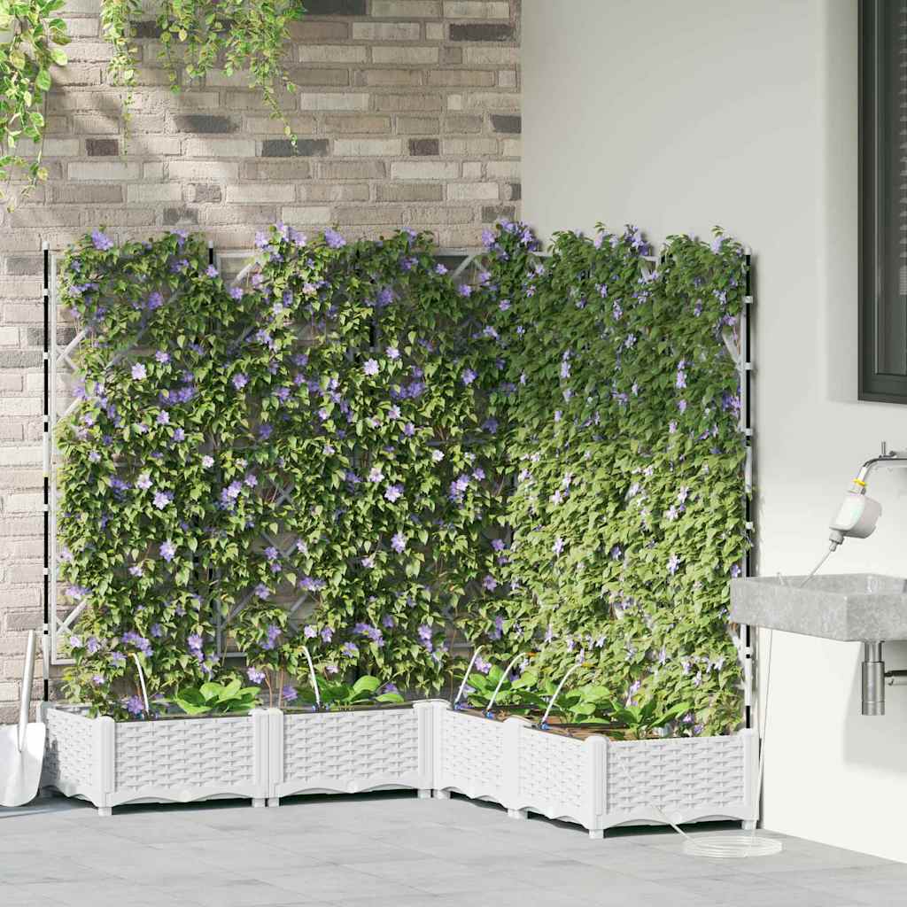 Hageblomsterpotte 5 stk. Hvit 120 x 120 x 126 cm PP