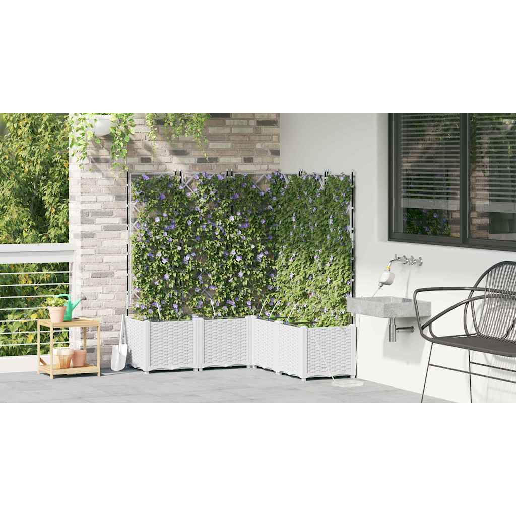 Hageblomsterpotte 5 pcs Hvit 120 x 120 x 142 cm Plast