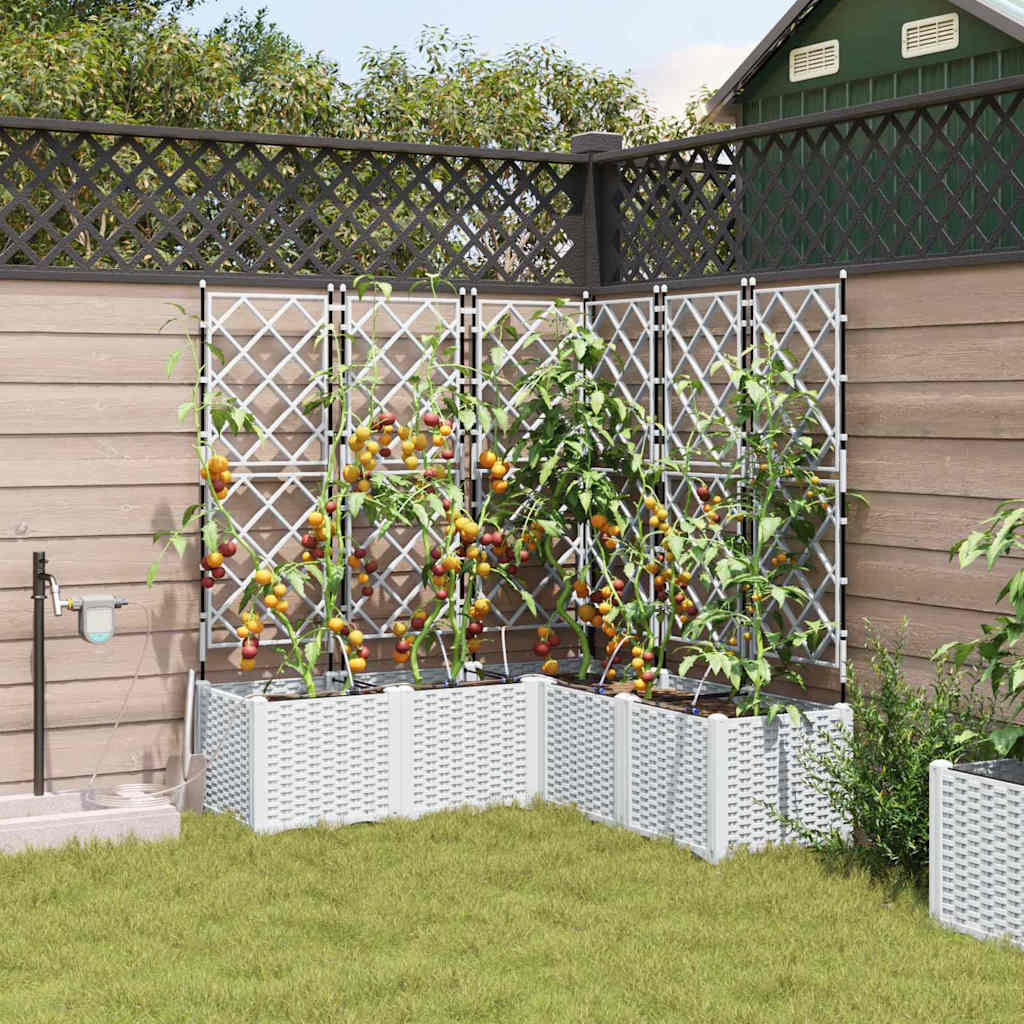Hageblomsterpotte 5 pcs Hvit 120 x 120 x 142 cm Plast