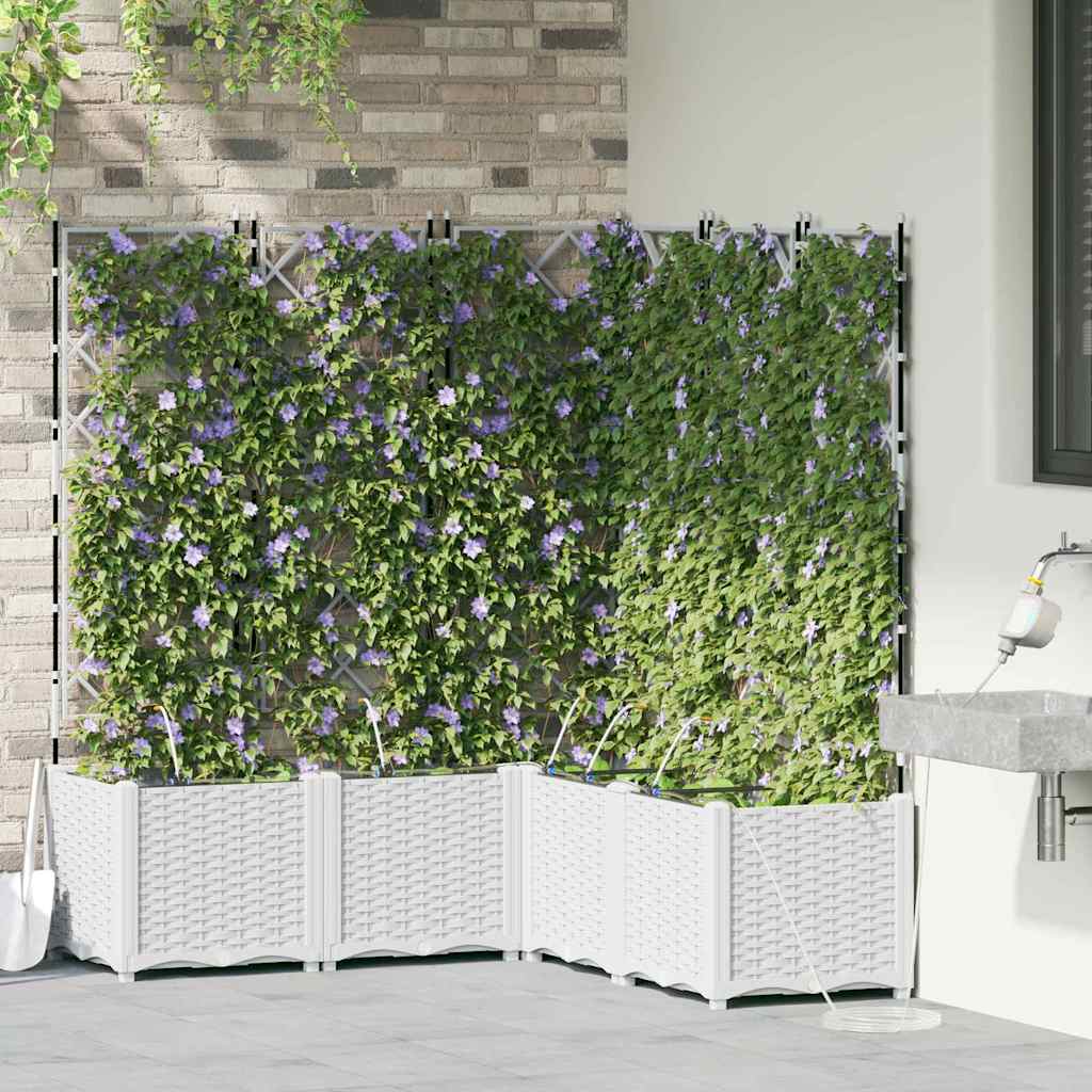 Hageblomsterpotte 5 pcs Hvit 120 x 120 x 142 cm Plast