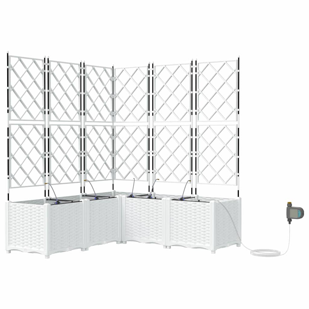 Hageblomsterpotte 5 pcs Hvit 120 x 120 x 142 cm Plast