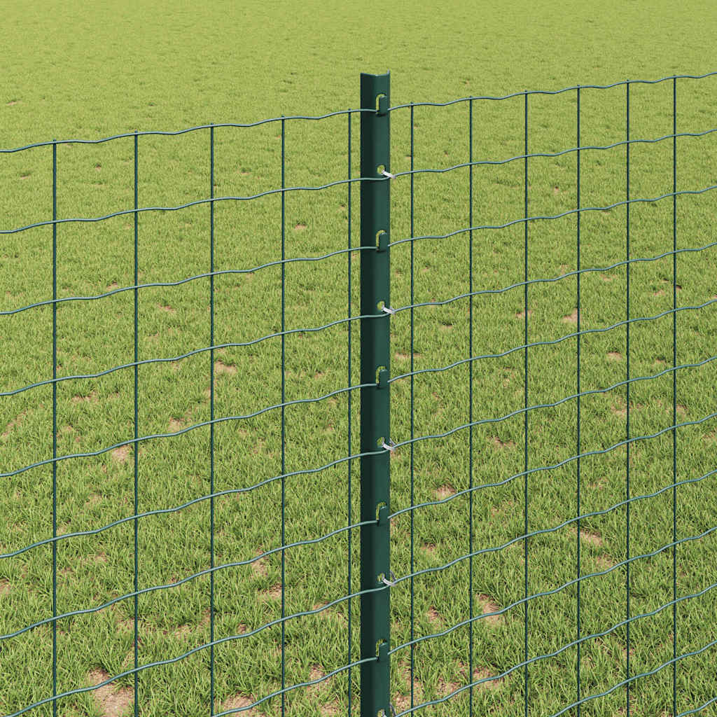 Innebygd gjerdepåle 5 pcs Grønn 180 cm Pulverlakkert stål