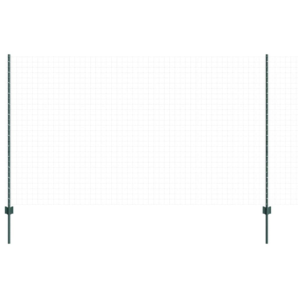 Innebygd gjerdepåle 5 pcs Grønn 180 cm Pulverlakkert stål