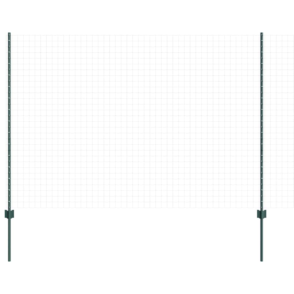 Innebygd gjerdepåle 11 pcs Grønn 200 cm Pulverlakkert stål