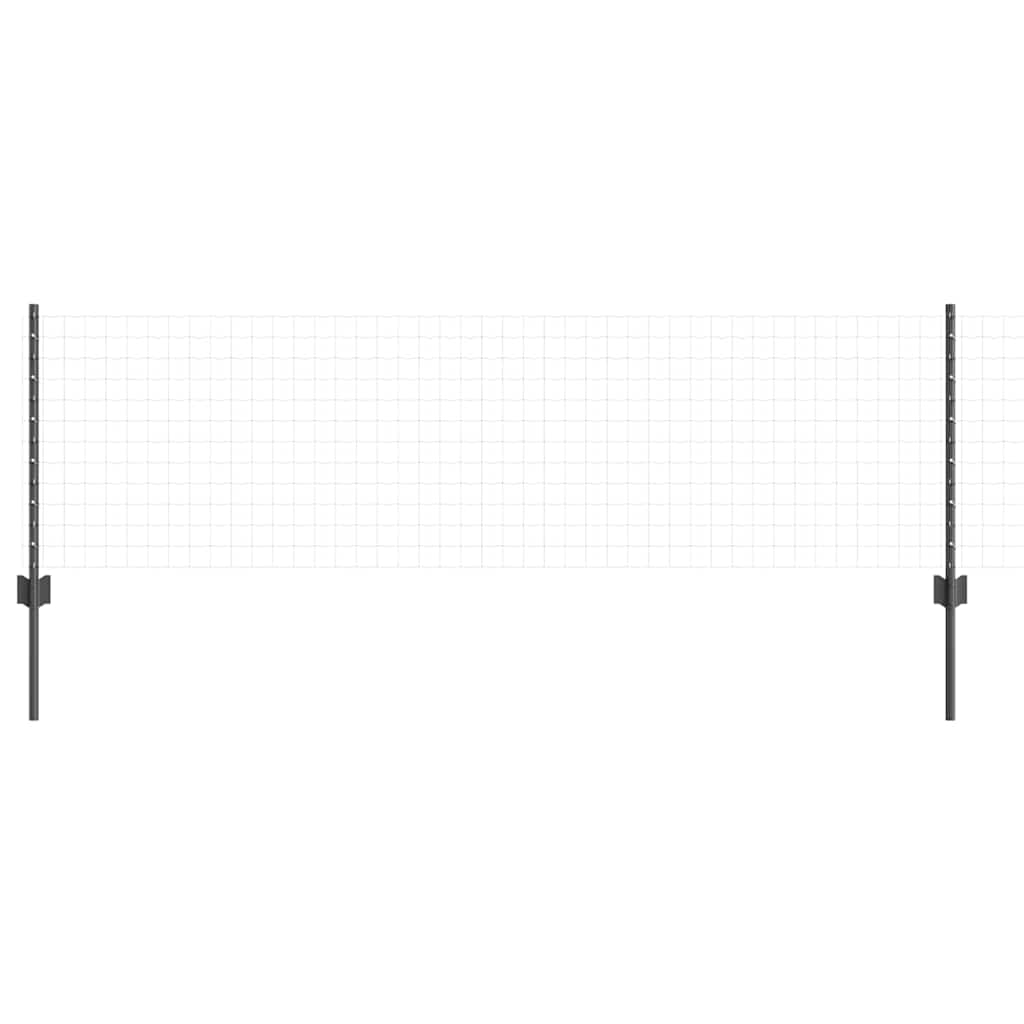 Innebygd gjerdepåle 11 stk. Grå 100 cm Pulverlakkert stål
