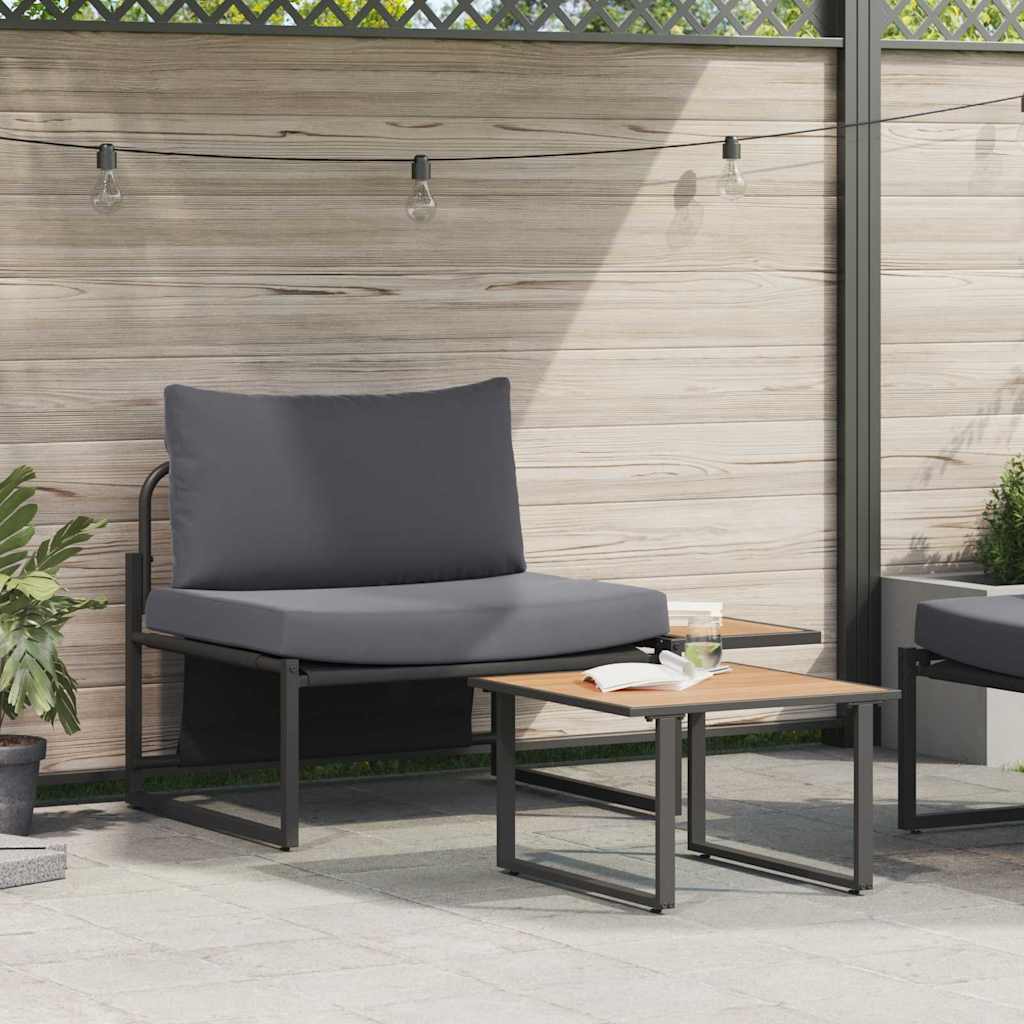 Hagesofa Set 2 pcs Antrasitt Stål
