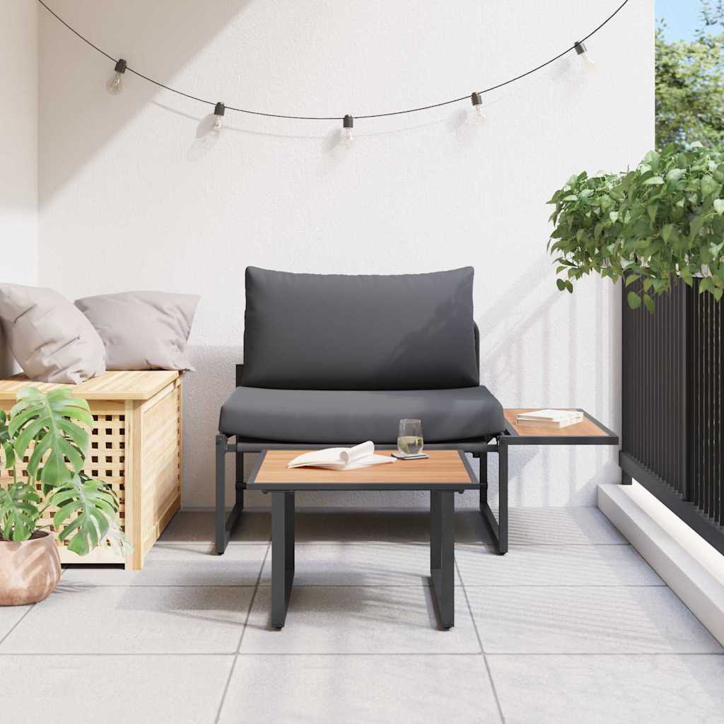Hagesofa Set 2 pcs Antrasitt Stål