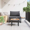 Hagesofa Set 2 pcs Antrasitt Stål