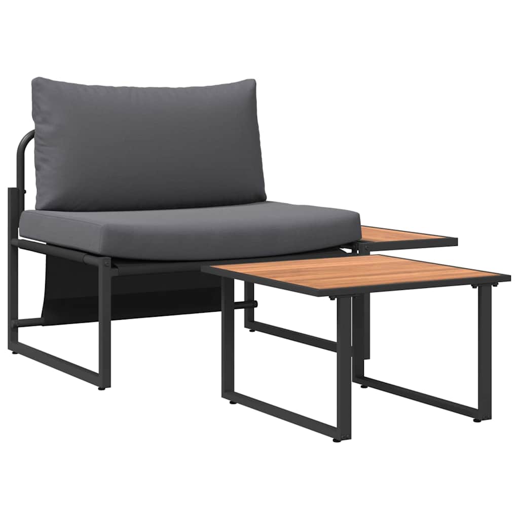 Hagesofa Set 2 pcs Antrasitt Stål