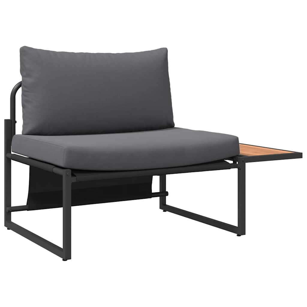 Hagesofa Set 2 pcs Antrasitt Stål