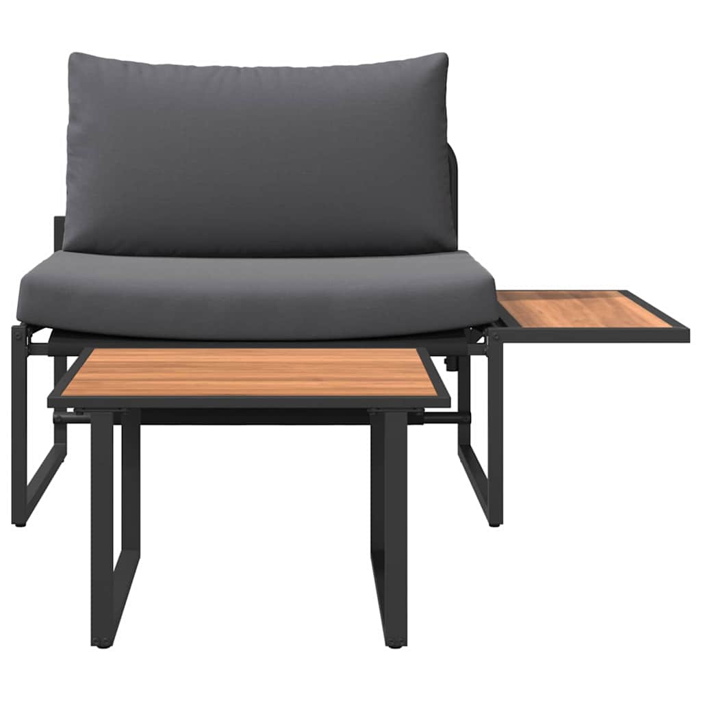 Hagesofa Set 2 pcs Antrasitt Stål