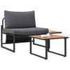 Hagesofa Set 2 pcs Antrasitt Stål