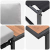 Hagesofa Set 2 pcs Lysegrå Stål
