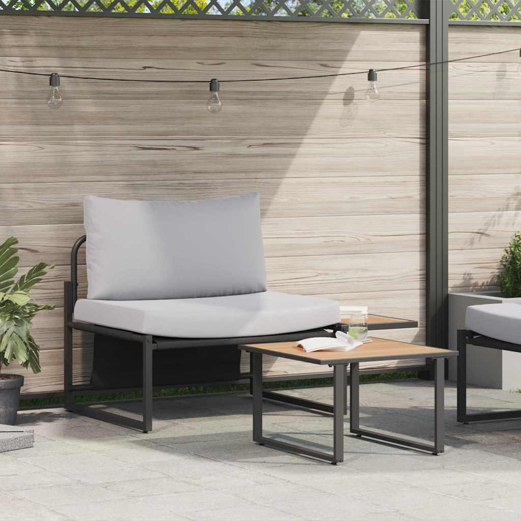 Hagesofa Set 2 pcs Lysegrå Stål