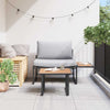 Hagesofa Set 2 pcs Lysegrå Stål