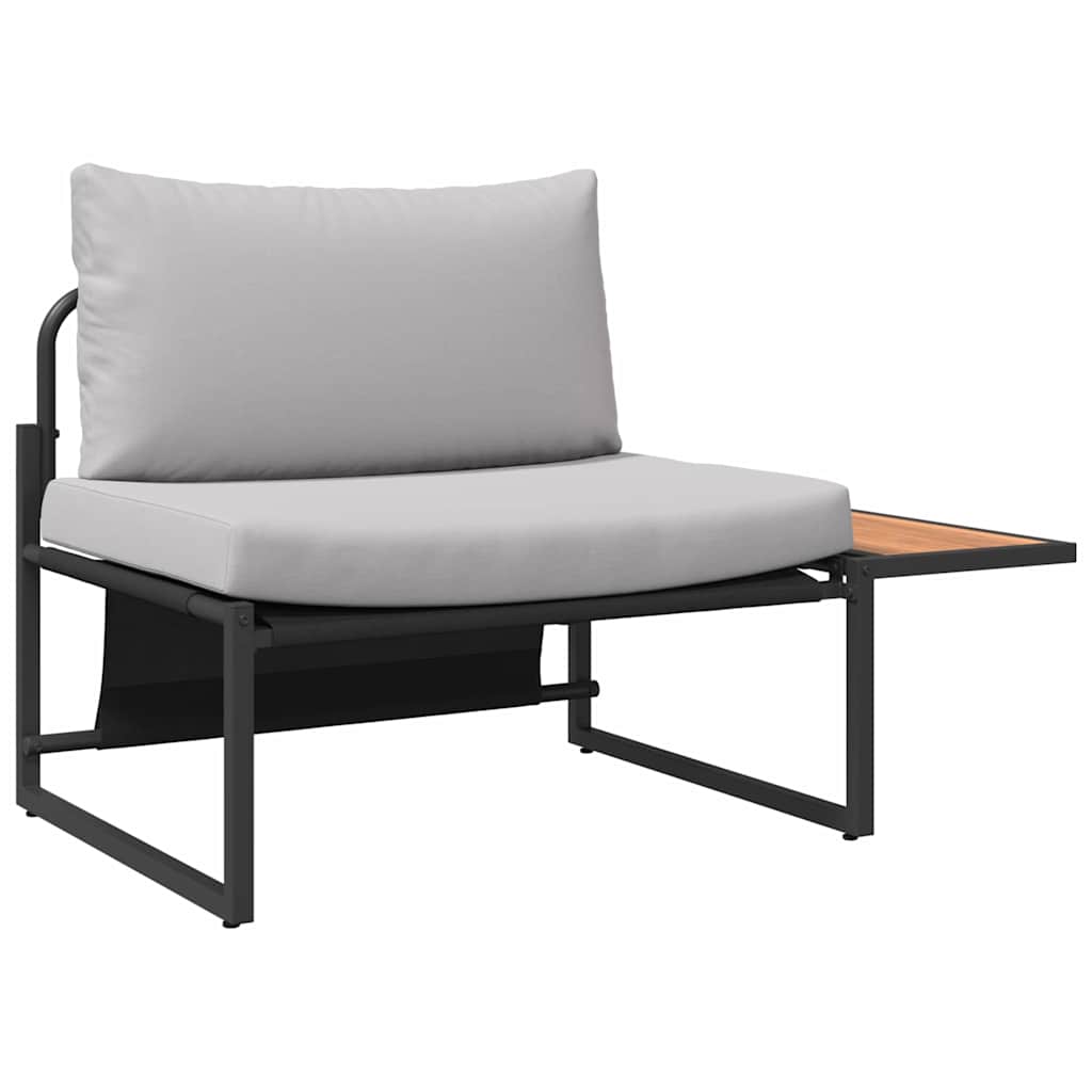 Hagesofa Set 2 pcs Lysegrå Stål