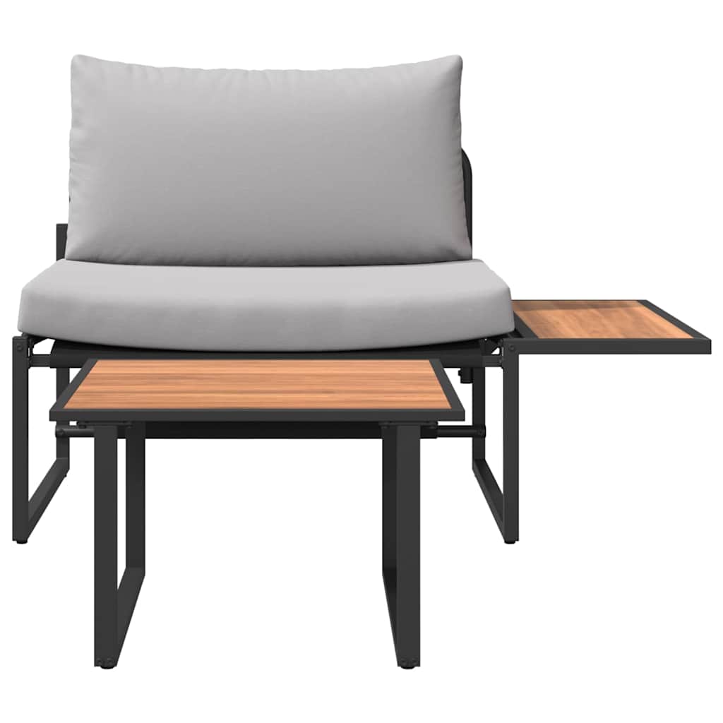 Hagesofa Set 2 pcs Lysegrå Stål