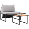 Hagesofa Set 2 pcs Lysegrå Stål