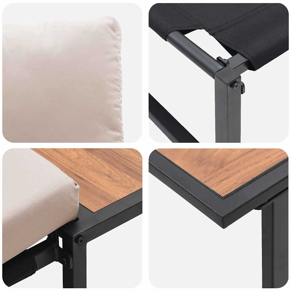 Hagesofa Set 2 pcs Gråbrun Stål