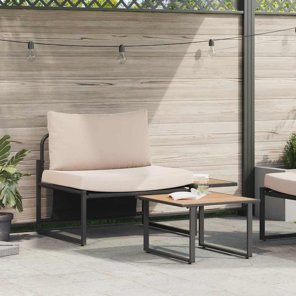 Hagesofa Set 2 pcs Gråbrun Stål