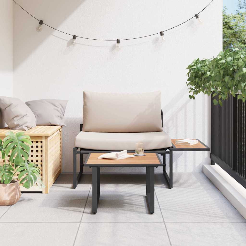 Hagesofa Set 2 pcs Gråbrun Stål
