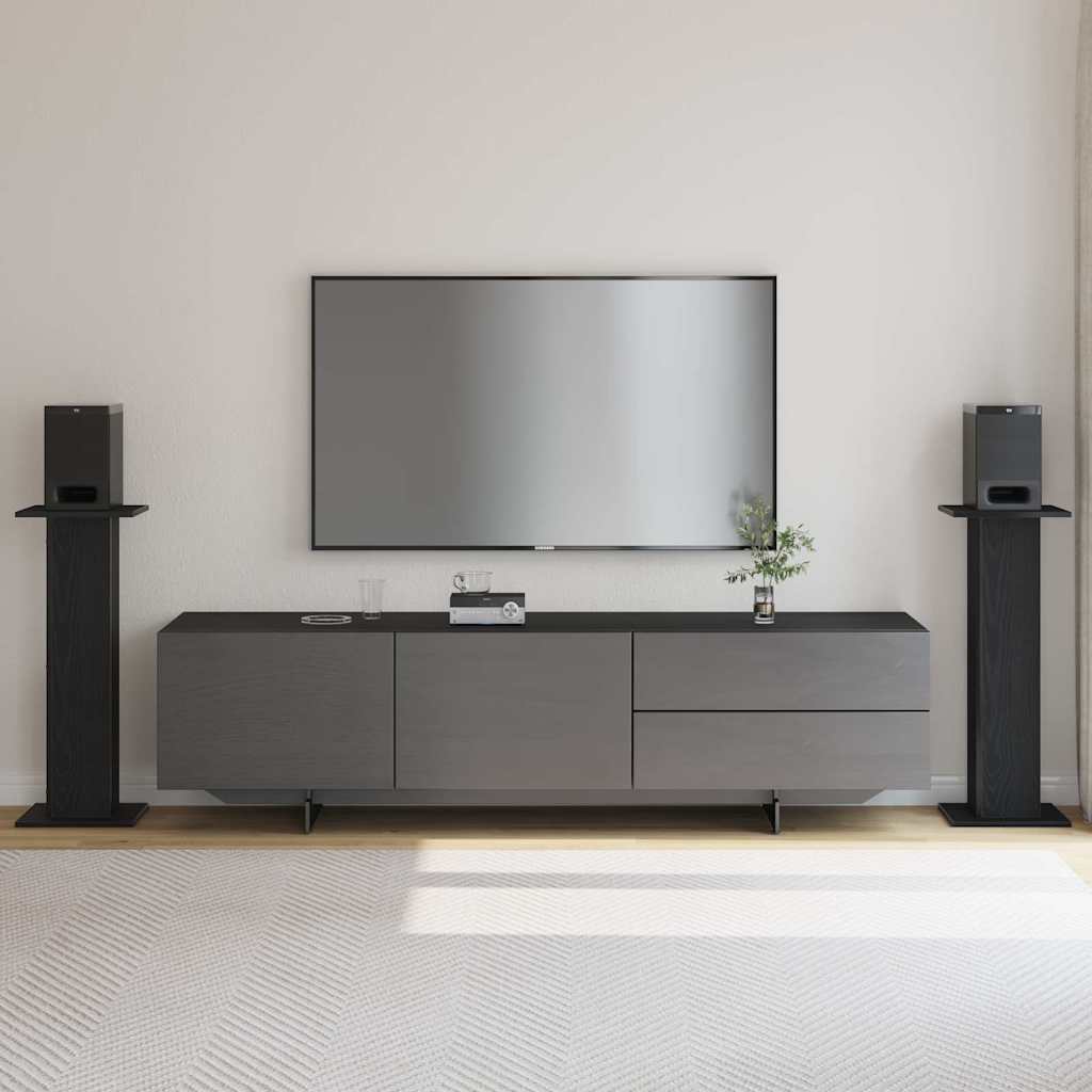 Høyttalerstativer 2 pcs Svart Eik 30 x 30 x 80 cm