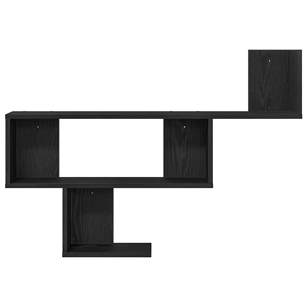 Vegghylle svart eik 100x15x70 cm konstruert tre