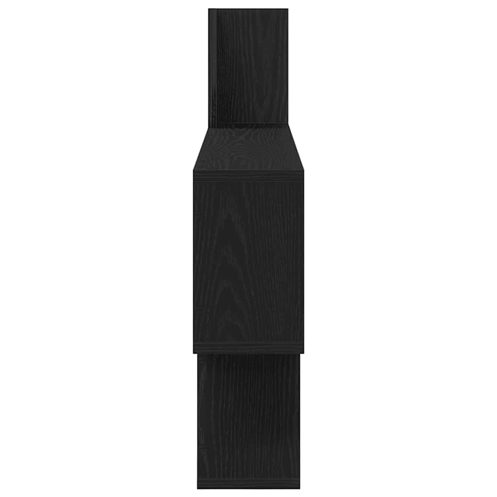 Vegghylle svart eik 100x15x70 cm konstruert tre