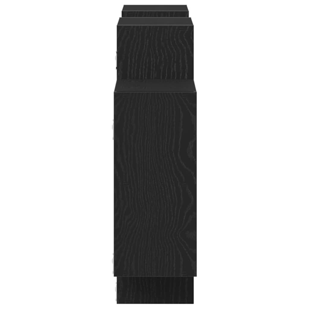 Vegghylle svart eik 159x18x65 cm konstruert tre