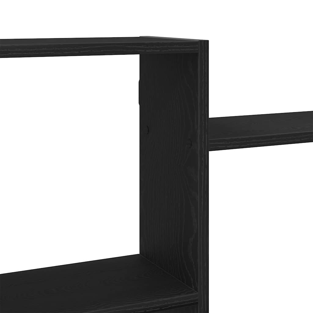 Vegghylle svart eik 159x18x65 cm konstruert tre