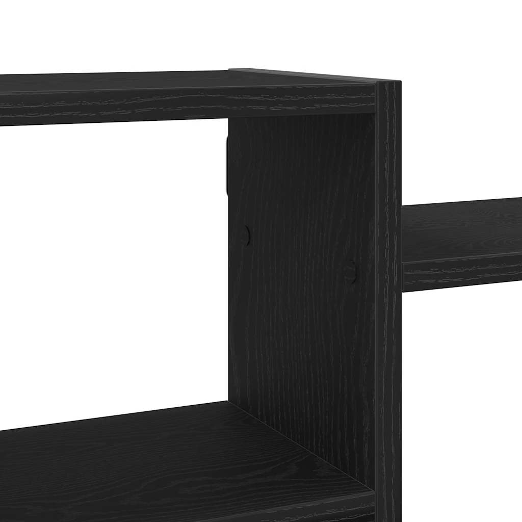Vegghylle svart eik 129x18x42 cm konstruert tre