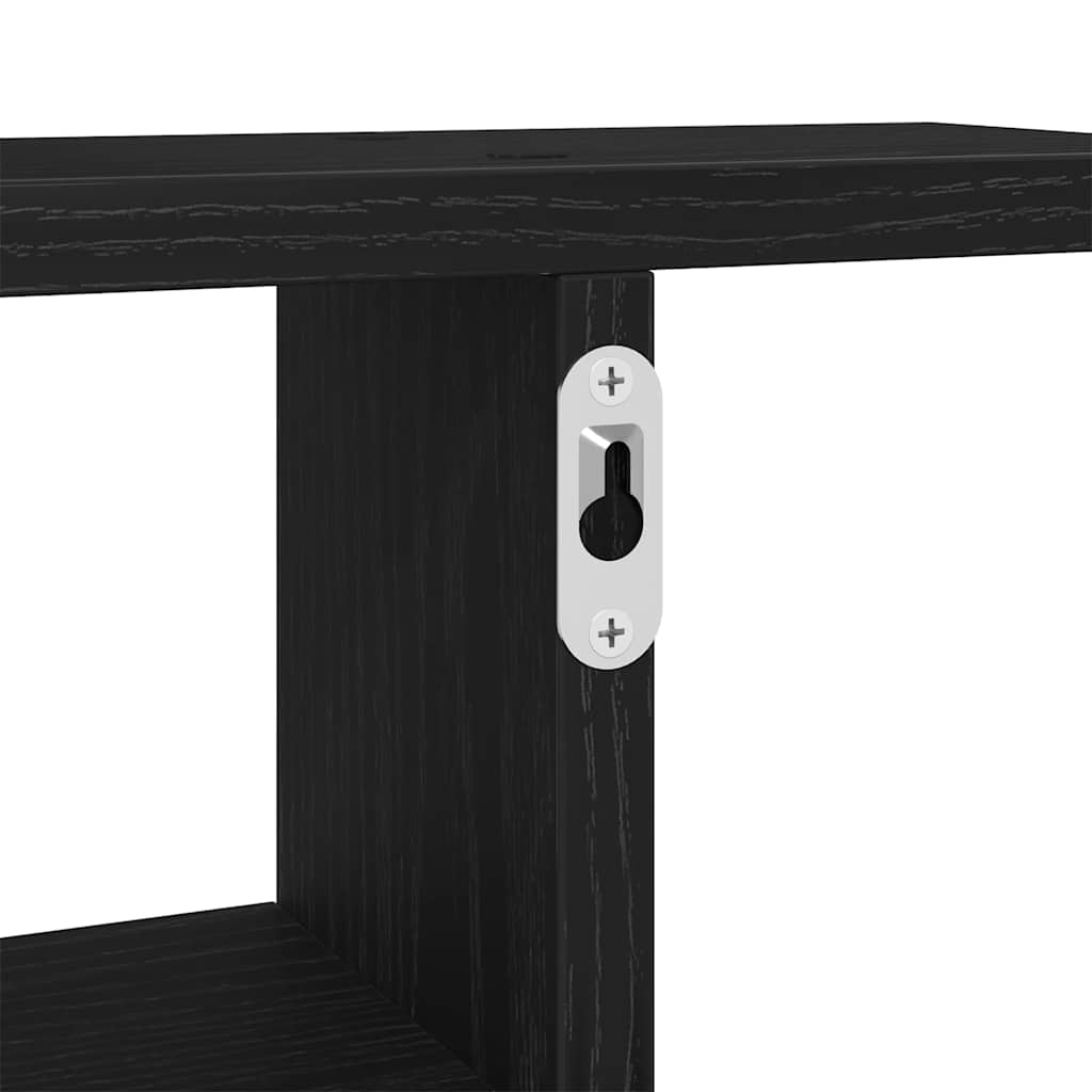 Vegghyller 2 stk svart eik 38x12x38 cm konstruert tre