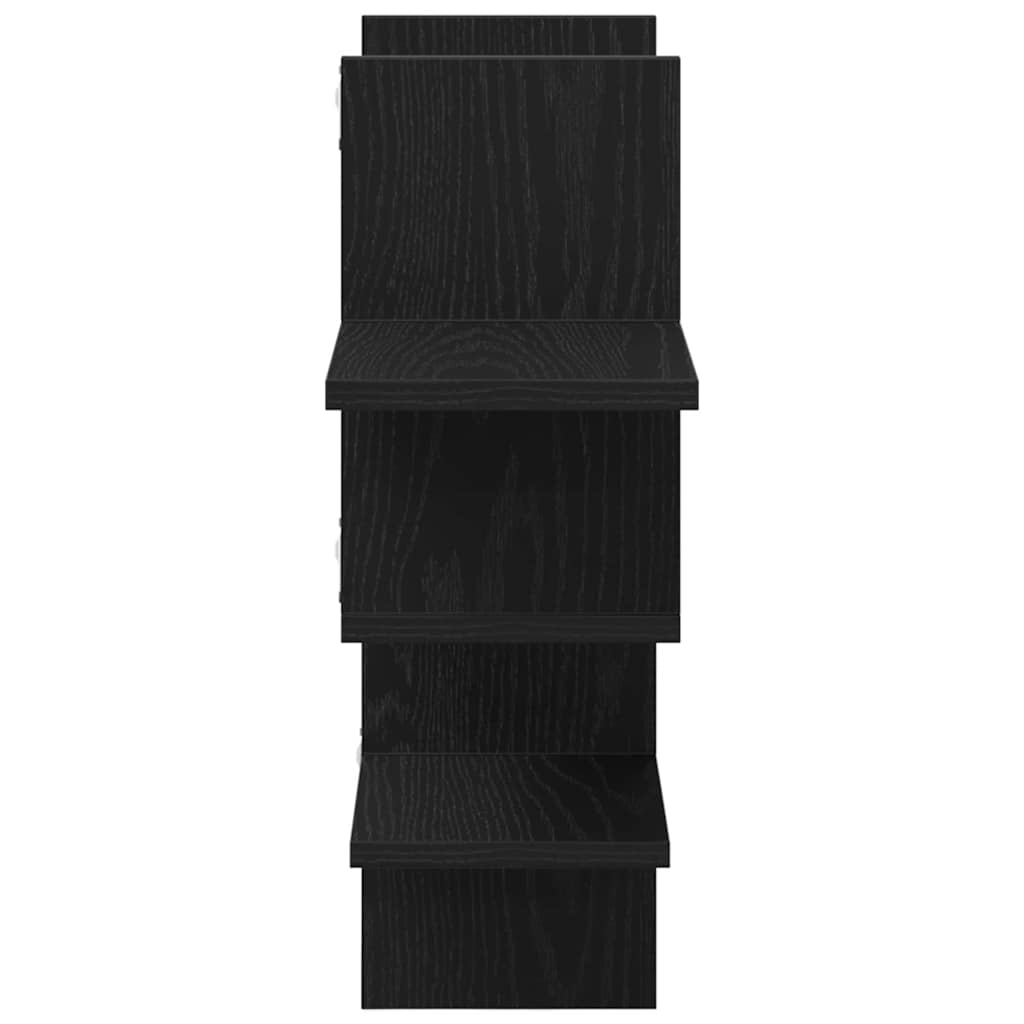 Vegghylle svart eik 124,5x18x60,5 cm konstruert tre